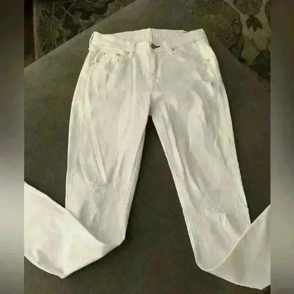 Rag & Bone Dash Slouchy Skinny White Distressed Jeans